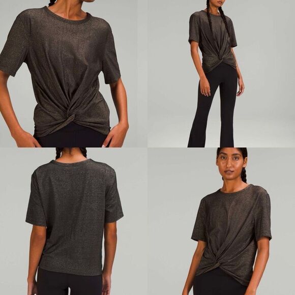 Lululemon Crescent T-Shirt *Spark Black and Gold size medium - Picture 1 of 6
